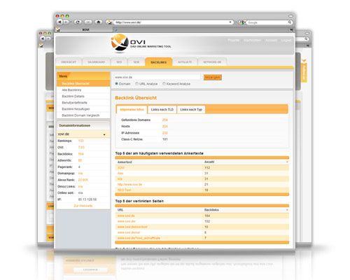 XOVI Backlink Tool Screenshot