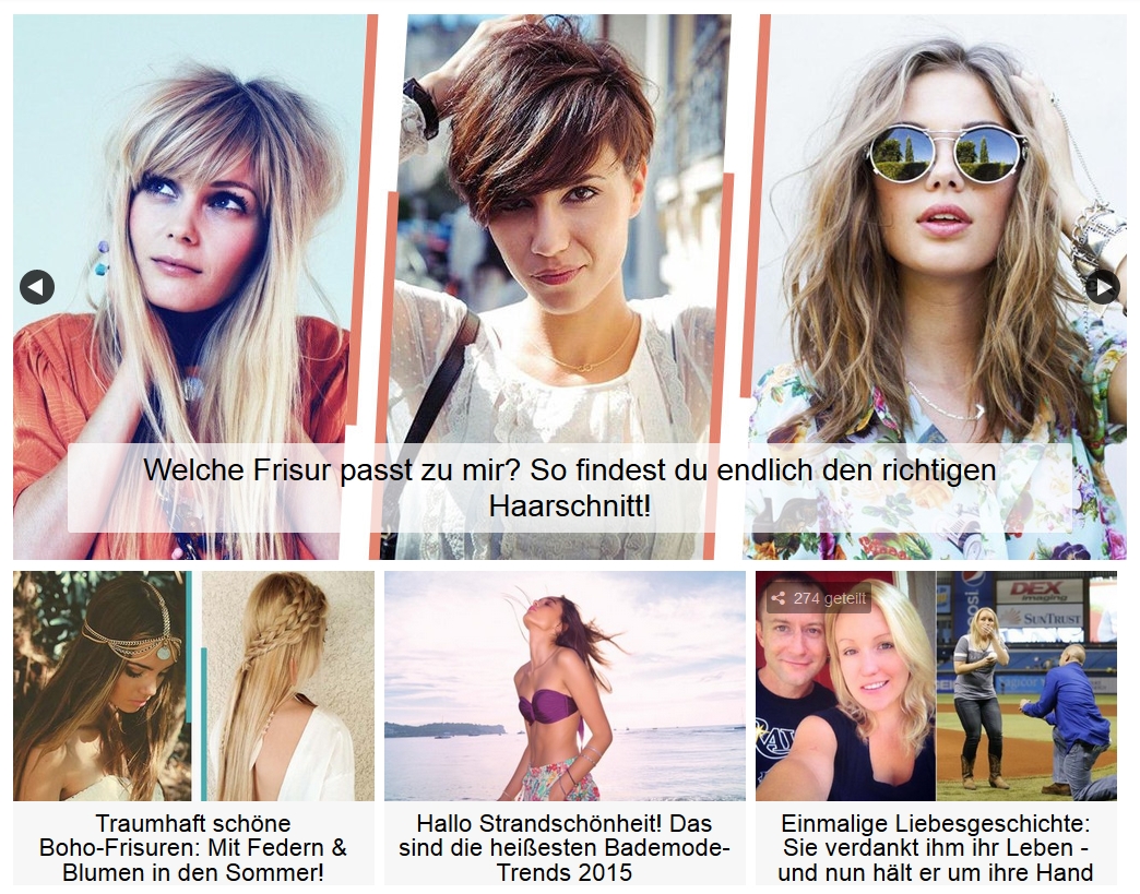 goFeminin.de-Homepage (Screenshot vom 13.05.2015)