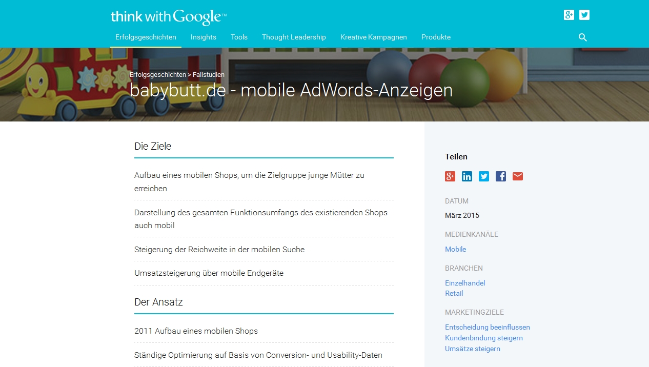 Fallstudie babybutt.de - mobile AdWords-Anzeigen