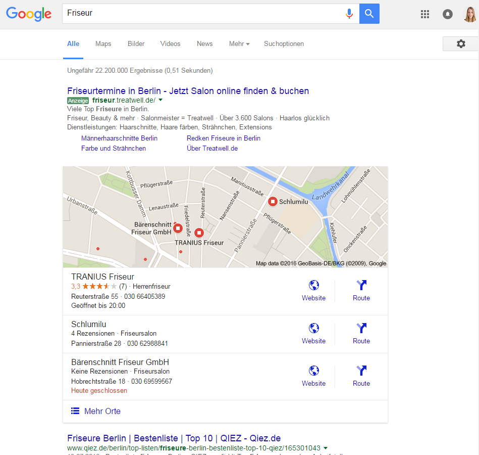Google Local listings