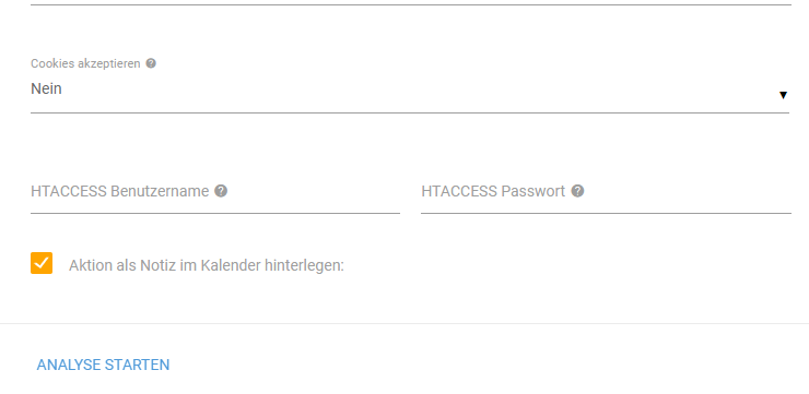 Mit htaccess Nutzername und Passwort können auch Inhalte auf gesperrten Testumgebungen analysiert werden.