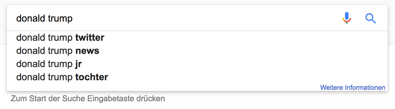 Google Suche Donald Trump