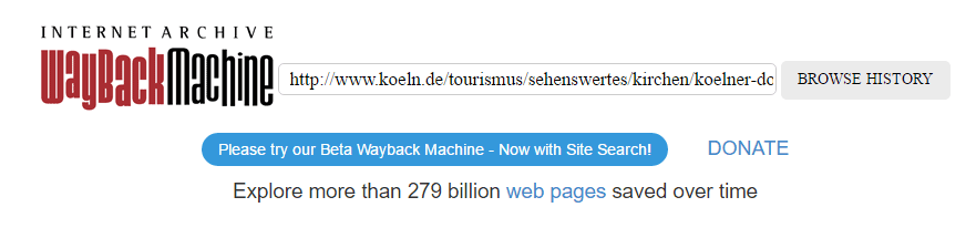 Internet Archive: Wayback Maschine