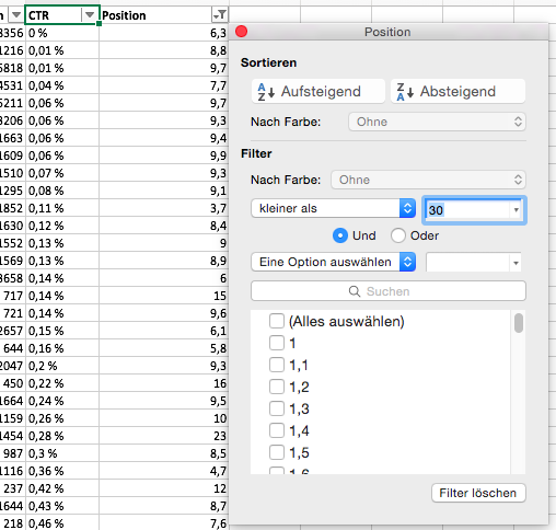 Excel CSV Datei importieren. Daten sortieren.