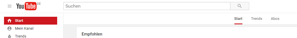 Youtube Suchleiste