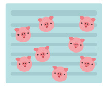 Metadaten voller kleiner Schweinchen