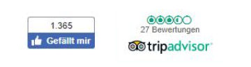 Gefällt Mir-Angaben von Facebook und TripAdvisor