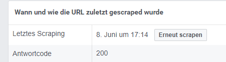 Facebook Debugger "Erneut scrapen"