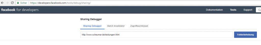 Facebook Sharing Debugger