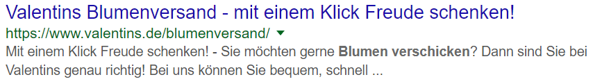 Zu lang und nicht überzeugend: Keine Snippet Optimierung bei Valentins