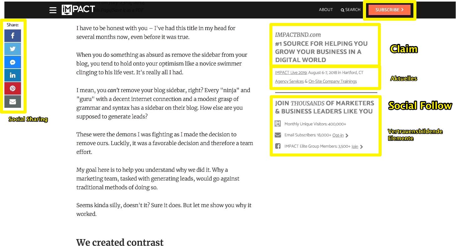Impact Sidebar today: Some elements are back again