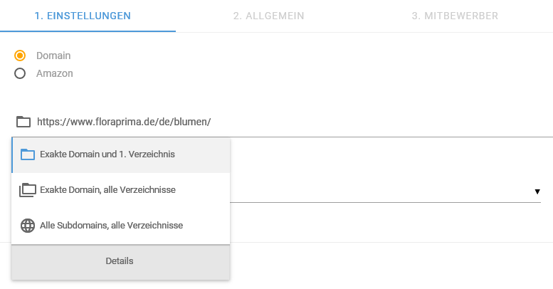 Projektwizard: Verzeichnisanalyse