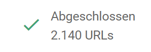 Status Anzeige einer abgeschlossenen Onpage Analyse in XOVI Suite