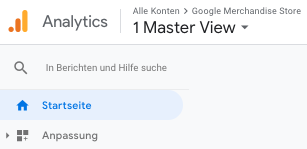 Screenshot der Berichte in Google Analytocs