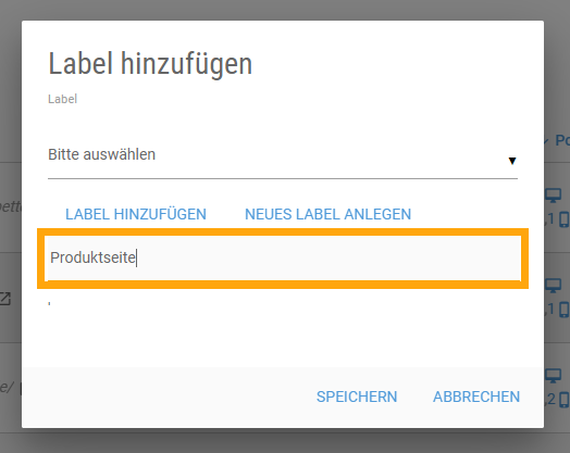 label hinzufuegen monitoring titel vergeben