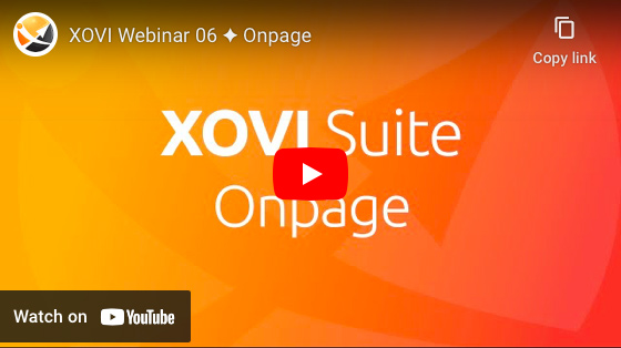 XOVI Webinar 06 ✦ Onpage