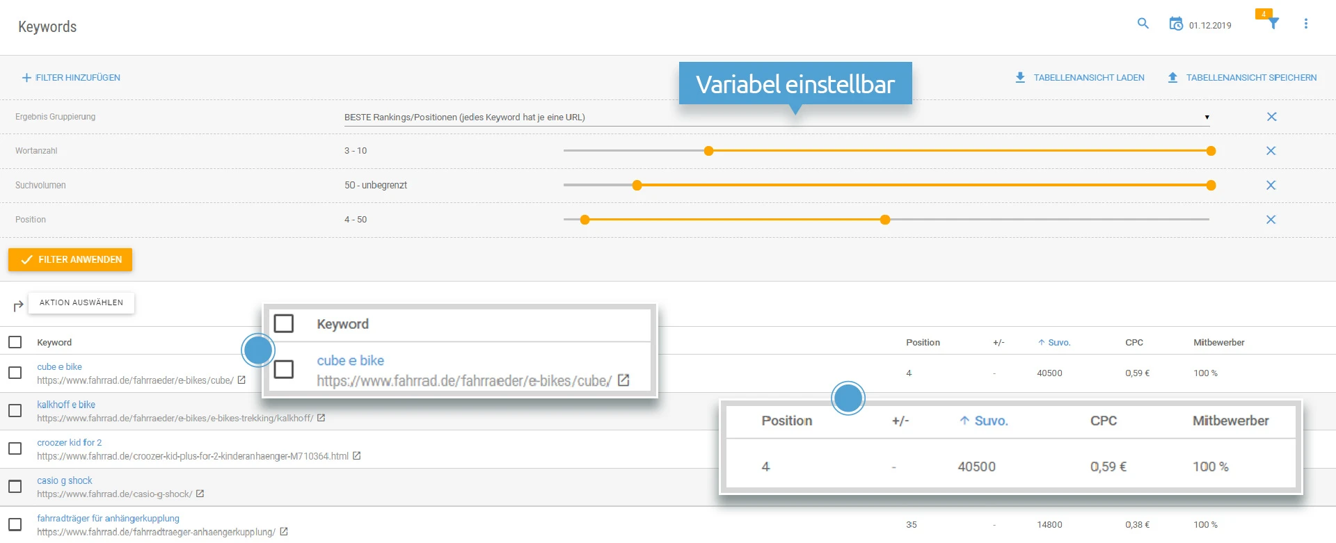 Keywords-Tool-Keywords-festlegen